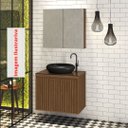 Ver imagem 6 de Balcão Gabinete Banheiro Ripado 60 Freijo C/ Cuba Preta