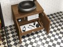 Ver imagem 2 de Balcão Gabinete Banheiro Ripado 60 Freijo C/ Cuba Preta