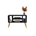 Ver imagem 2 de Rack / Bancada Mi Modelo Retrô com Nichos Cor Preto Ja