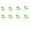 Ver imagem 2 de Kit 8 Cadeira Iso Infantil Creche, Escola Base Branco Verde Claro