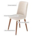Ver imagem 2 de Conjunto de 2 Cadeiras de Madeira Maciça Estofada Dakota - Natural C/ Linho Off White - Champanhe