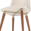 Ver imagem 4 de Conjunto de 2 Cadeiras de Madeira Maciça Estofada Dakota - Natural C/ Linho Off White - Champanhe