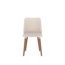 Ver imagem 6 de Conjunto de 2 Cadeiras de Madeira Maciça Estofada Dakota - Natural C/ Linho Off White - Champanhe