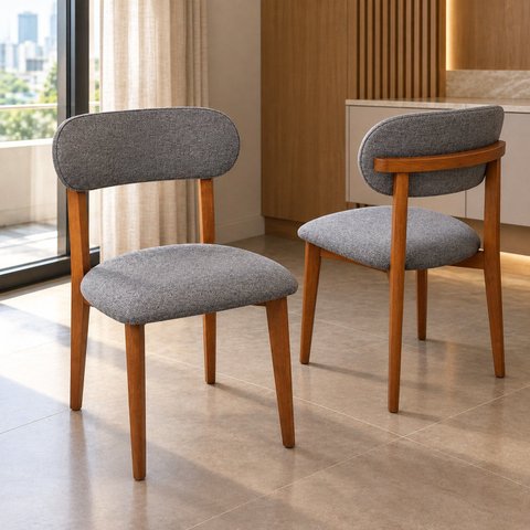 Kit 2 Cadeiras Maya Design Elegante & Confortável Sala de Jantar