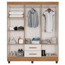 Ver imagem 3 de Guarda Roupa Casal Lite 6 Portas e 2 Gavetas Nature/off White - Móveis Leão Nature/off White