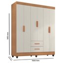 Ver imagem 4 de Guarda Roupa Casal Lite 6 Portas e 2 Gavetas Nature/off White - Móveis Leão Nature/off White