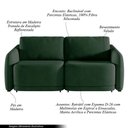 Ver mais imagens de Sofá Cama Modulado Retrátil e Reclinável Decorativo Varsóvia 196cm Veludo Verde G33 - Gran Belo