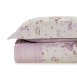 Colcha Cobre Leito Infantil Solteiro 100% Algodão Karsten:fantasia Lilás - 3