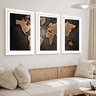 Kit 3 Quadros Grandes Mapa Mundi 60x48cm:moldura Branca - 1