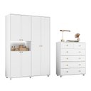 Ver imagem 2 de Conjunto Infantil Guarda-Roupa e Cômoda Vittoria Branco