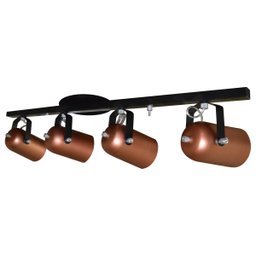 Spot no Trilho de 65cm para 04 Lâmpadas Ideal para Sala Cozinha Quarto Cor Preto e Cobre (110v/220v) - 3