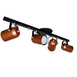 Spot no Trilho de 65cm para 04 Lâmpadas Ideal para Sala Cozinha Quarto Cor Preto e Cobre (110v/220v) - 2