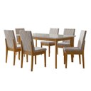 Ver imagem 2 de Mesa de Jantar Kit 6 Cadeiras com 100% Madeira Maciça Siera Dakota Cerejeira Veludo Aura Bege Claro