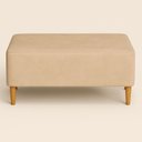Ver imagem 2 de Puff Bela Manu Decor Madri Pé Palito Tecido Sued Bege Escuro