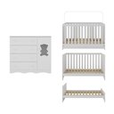 Ver mais imagens de Berço Americano 3 em 1 com Cômoda 1 Porta 4 Gavetas Doçura Multimóveis Mp4725 Branco
