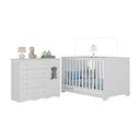 Ver imagem 2 de Berço Americano 3 em 1 com Cômoda 1 Porta 4 Gavetas Doçura Multimóveis Mp4725 Branco