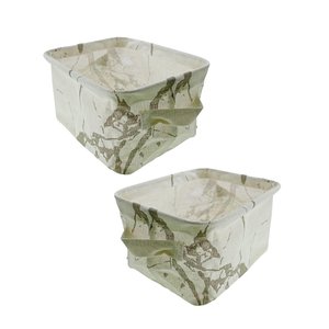 Kit 2 Cesto Organizador Em Tecido Multiuso Infantil Cesta Organizadora Brinquedo Decorativa Bege