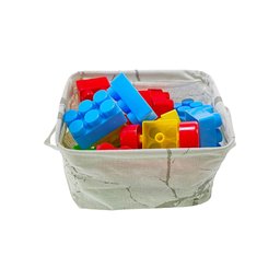Kit 2 Cesto Organizador Em Tecido Multiuso Infantil Cesta Organizadora Brinquedo Decorativa Bege - 8