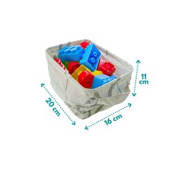 Kit 2 Cesto Organizador Em Tecido Multiuso Infantil Cesta Organizadora Brinquedo Decorativa Bege - 3