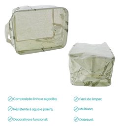 Kit 2 Cesto Organizador Em Tecido Multiuso Infantil Cesta Organizadora Brinquedo Decorativa Bege - 4