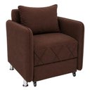 Ver imagem 2 de Sofá Cama Solteiro 1 Lugar 175cm Daiana Suede Marrom Império Decor