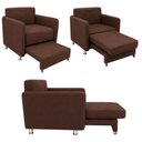 Ver imagem 6 de Sofá Cama Solteiro 1 Lugar 175cm Daiana Suede Marrom Império Decor
