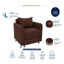 Ver imagem 7 de Sofá Cama Solteiro 1 Lugar 175cm Daiana Suede Marrom Império Decor