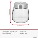 Ver mais imagens de Pote Hermético de Vidro 800ml Transparente 12x12x12cm Mantimentos Cozinha Tampa