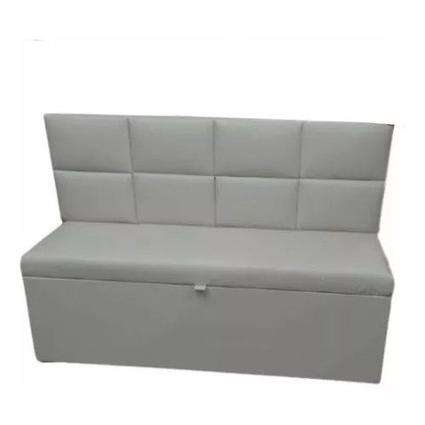 Conjunto Canto Alemão Baú Encosto Ripado Corino 120x45cm Preto