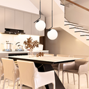 Ver imagem 2 de Luminária Pendente Jabuticaba 45cm Angular Globo Vidro 15cm Teto Gimpo Kjdd-e-059-12:preto