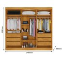 Ver imagem 2 de Guarda Roupa Oslo 6 Portas 6 Gavetas com Espelho MDF - Mademarcs