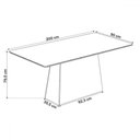 Ver imagem 3 de Mesa de Jantar 8 Lugares Bariloche com Vidro Mel/off White/marim - Viero Móveis