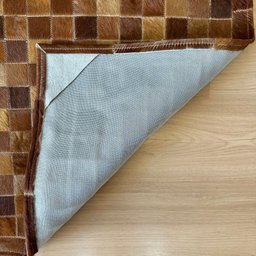 Tapete de Couro Tons Marrom 100x150 Placas 5cm Quadriculado - 4