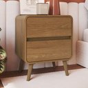 Ver imagem 2 de Mesa de Cabeceira Curve 2 Gavetas Carvalho Xingu - Completa Industria