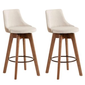 Kit 2 Banquetas Gourmet para Cozinha ou Bancada Bege Claro