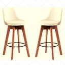 Ver imagem 2 de Kit 2 Banquetas Gourmet para Cozinha ou Bancada Bege Claro