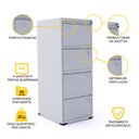 Ver imagem 3 de ARQUIVO DE AÇO 4 GAVETAS PANDIN SLM - CINZA AP OF 4SLM FF