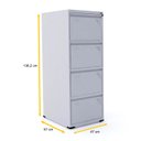 Ver imagem 2 de ARQUIVO DE AÇO 4 GAVETAS PANDIN SLM - CINZA AP OF 4SLM FF