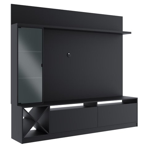 Estante TV até 50 Polegadas 160cm Sorrento Cristaleira Preto 2021