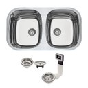 Ver imagem 3 de Cuba Embutir Dupla Isis 34 Bl Inox Alto Brilho com Escape 94030/203 Tramontina