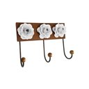 Ver imagem 1 de Cabide com Flor para Parede de Madeira Pendurador de Roupas e Toalhas Libertas Rosas Artesanato Cabi