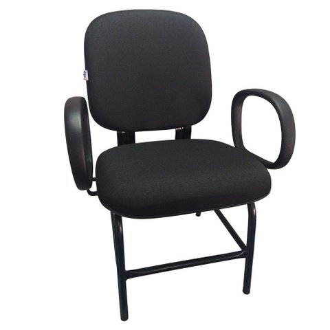 Cadeira Plus Size com Braço Reforçada até 170 Kg Anatômica Jserrano:preto