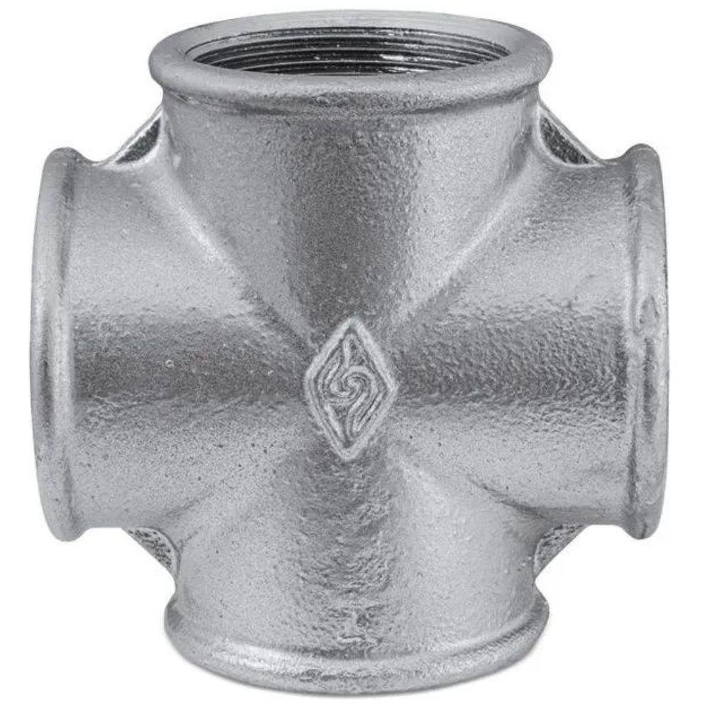 Cruzeta Galvanizada Rosca Bsp Berton Tamanho 1-2" - 1