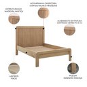 Ver imagem 3 de Cama Casal 140cm Madeira Maciça Nira Tauari F07 - Mpozenato