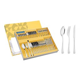 Faqueiro Tramontina Havana em Aço Inox com Facas para Churrasco Acabamento em Brilho 36 Peças Tramon - 4
