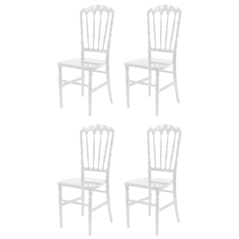 Conjunto 4 Cadeiras Royal Brancas Polipropileno para Cozinha Festas e Espaço Gourmet