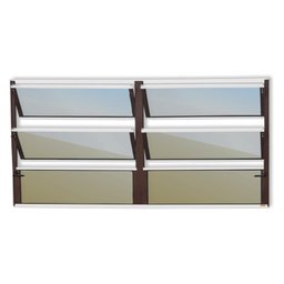 Janela de Alumínio Basculante 2 Seções 60x150cm Vidro Espelhado Plus Brimak - 1