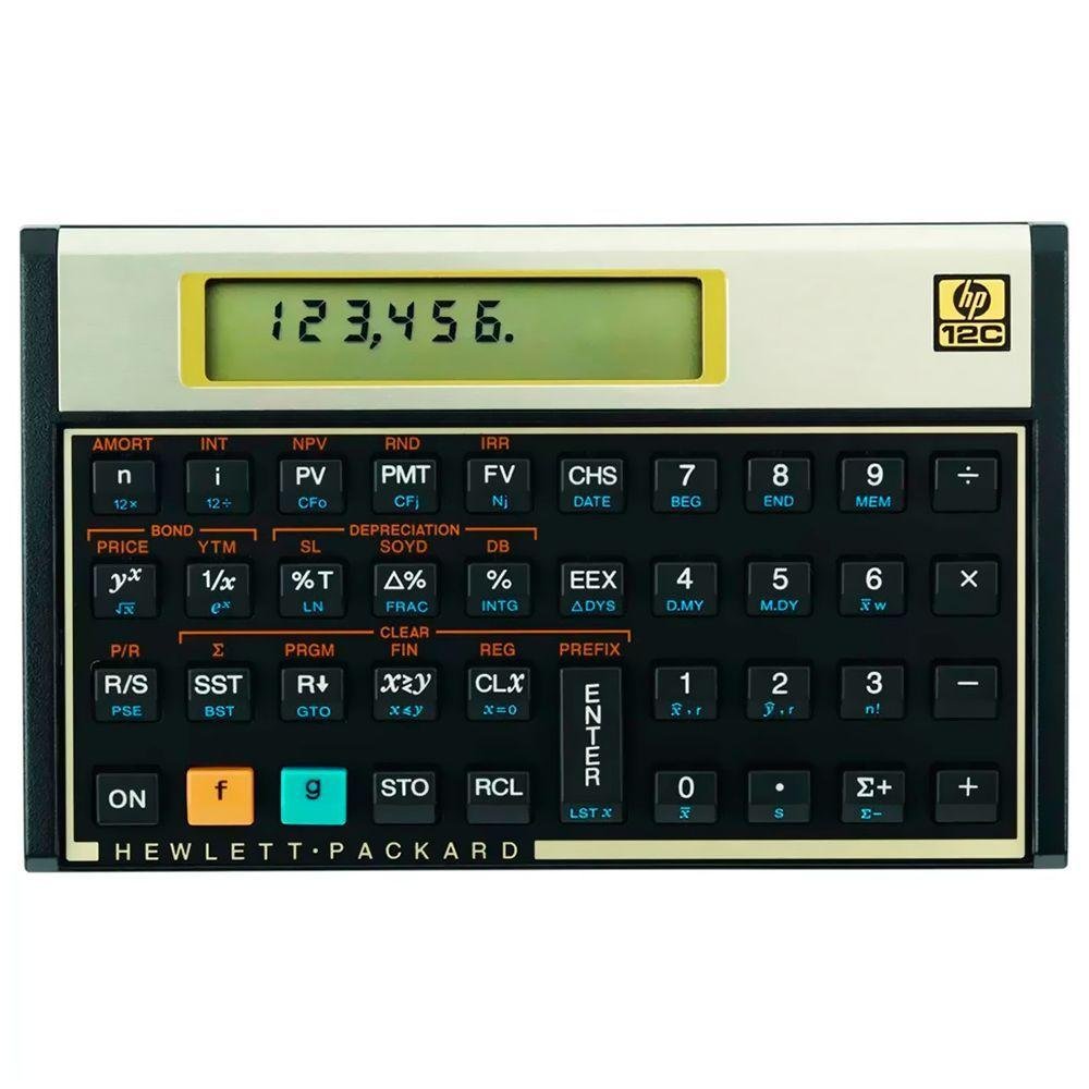 Calculadora Financeira Hp 12c 10 Digitos com 120 Funcoes - Preta-dourada