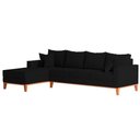 Ver imagem 4 de Sofá 4 Lugares Beny com Chaise Esquerdo Corino Preto