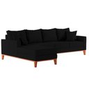 Ver imagem 3 de Sofá 4 Lugares Beny com Chaise Esquerdo Corino Preto
